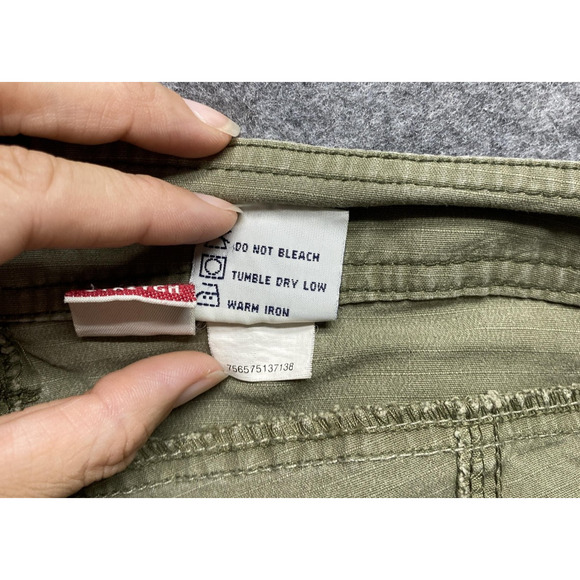 Unionbay Pants Womens 11 Green Capri Cropped Roll Cuff Stretch Twill Pockets - Picture 9 of 14